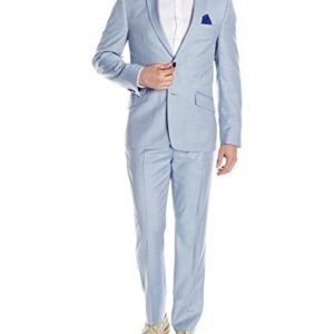 Ben Sherman Men's Two Button Slim Fit Chambray Suit